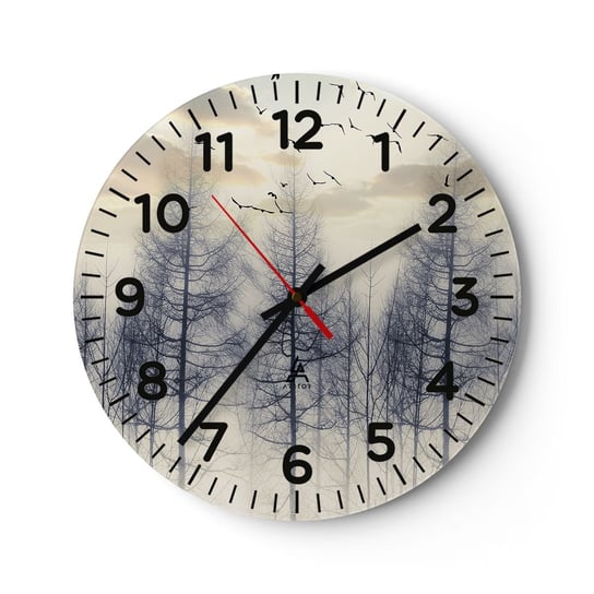 Zegar ścienny - Duchy lasu - 30x30cm - Krajobraz Las Natura - Okrągły zegar ścienny - Nowoczeny Stylowy Zegar do salonu do kuchni - Cichy i Modny zegar ARTTOR