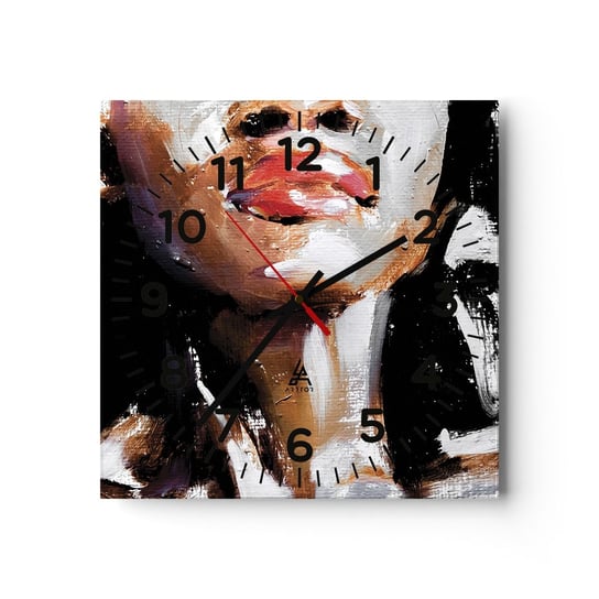 Zegar ścienny - Duma bez uprzedzeń - 40x40cm - Portret Kobiety Kobieta Afroamerykanka - Kwadratowy zegar szklany - Nowoczeny Stylowy Zegar do salonu do kuchni - Cichy i Modny zegar ARTTOR