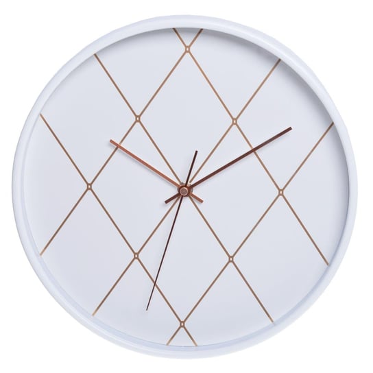 Zegar ścienny DUWEN Pegoes, biało-brązowy, 30 cm Duwen