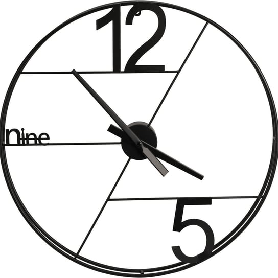 Zegar ścienny duży loft, metalowy, czarny, Ø 60 cm Home Styling Collection