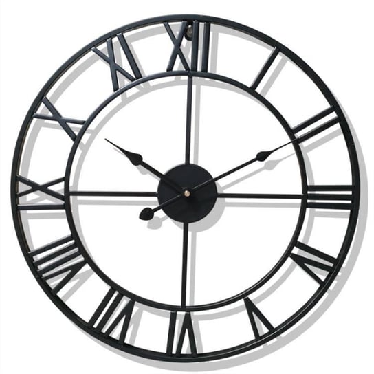 Zegar ścienny duży metalowy retro loft rzymski czarny 47 cm SEVERNO Home