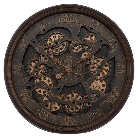 Zegar ścienny duży vintage Alban, widoczny mechanizm, Ø 76 cm Atmosphera