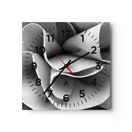 Zegar ścienny - Dzieje się w przestrzeni - 30x30cm - Abstrakcja Sztuka Czarno-Biały - Kwadratowy zegar ścienny - Nowoczeny Stylowy Zegar do salonu do kuchni - Cichy i Modny zegar ARTTOR