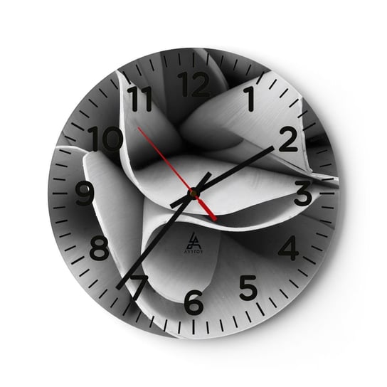 Zegar ścienny - Dzieje się w przestrzeni - 30x30cm - Abstrakcja Sztuka Czarno-Biały - Okrągły zegar ścienny - Nowoczeny Stylowy Zegar do salonu do kuchni - Cichy i Modny zegar ARTTOR