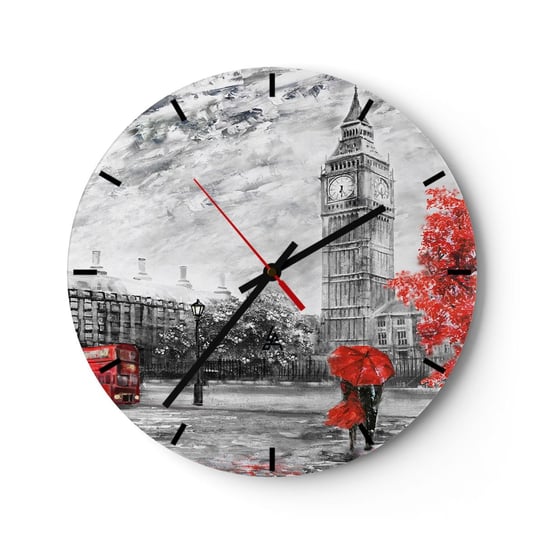 Zegar ścienny - Ekscytujący dzień - 40x40cm - Miasto Londyn Architektura - Okrągły zegar ścienny - Nowoczeny Stylowy Zegar do salonu do kuchni - Cichy i Modny zegar ARTTOR