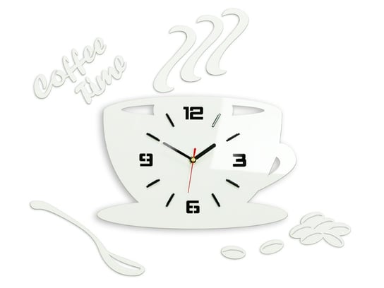 Zegar ścienny Filiżanka 3D, biały, 64x43 cm DekoracjaDomu.pl