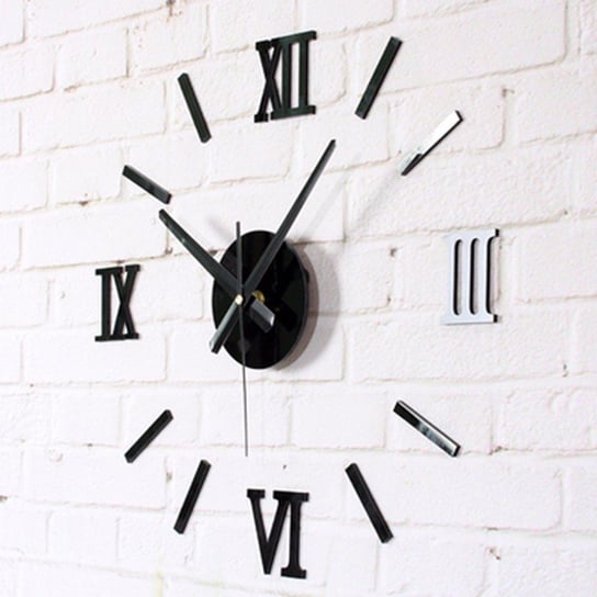 Zegar ścienny GATITO, cyfry rzymskie, czarny, 70-130 cm ikonka
