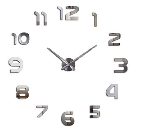 Zegar ścienny GATITO, srebrny, 12 cyfr, 80-120 cm ikonka