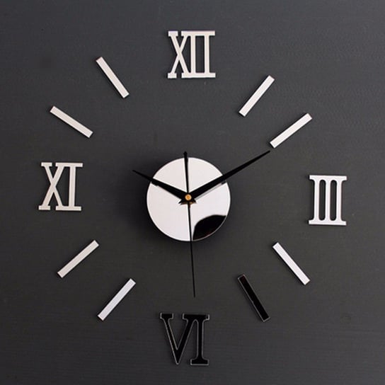 Zegar ścienny GATITO, srebrny, cyfry rzymskie, 70-130 cm ikonka