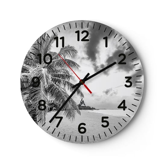 Zegar ścienny - Gdy tęsknisz do samotności… - 30x30cm - Krajobraz Plaża Ocean - Okrągły zegar ścienny - Nowoczeny Stylowy Zegar do salonu do kuchni - Cichy i Modny zegar ARTTOR