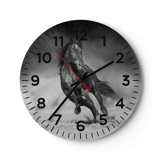 Zegar ścienny -  Godny samego emira - 30x30cm - Koń Zwierzęta Natura - Okrągły zegar ścienny - Nowoczeny Stylowy Zegar do salonu do kuchni - Cichy i Modny zegar ARTTOR