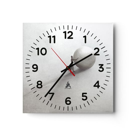 Zegar ścienny - Gra życia - 30x30cm - Abstrakcja Sztuka Człowiek - Kwadratowy zegar ścienny - Nowoczeny Stylowy Zegar do salonu do kuchni - Cichy i Modny zegar ARTTOR