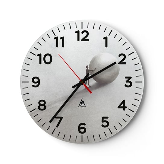 Zegar ścienny - Gra życia - 30x30cm - Abstrakcja Sztuka Człowiek - Okrągły zegar ścienny - Nowoczeny Stylowy Zegar do salonu do kuchni - Cichy i Modny zegar ARTTOR
