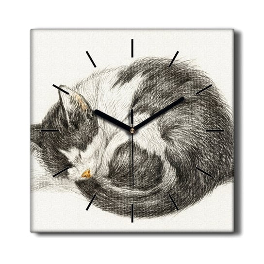 Zegar ścienny grafika na płótnie Zwierzę kot 30x30, Coloray Coloray