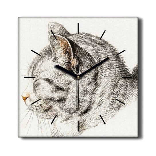 Zegar ścienny grafika na płótnie Zwierzę kot 30x30, Coloray Coloray