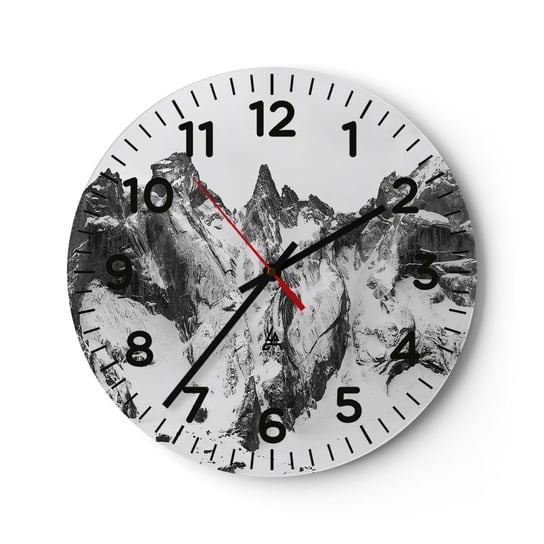 Zegar ścienny - Granitowa groźna grań - 30x30cm - Krajobraz Góry Alpy - Okrągły zegar ścienny - Nowoczeny Stylowy Zegar do salonu do kuchni - Cichy i Modny zegar ARTTOR
