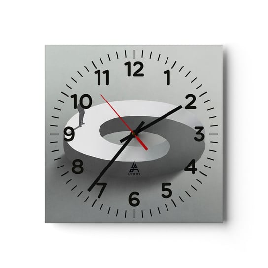 Zegar ścienny - I bądź tu mądry - 30x30cm - Człowiek 3D Biznesman - Kwadratowy zegar ścienny - Nowoczeny Stylowy Zegar do salonu do kuchni - Cichy i Modny zegar ARTTOR
