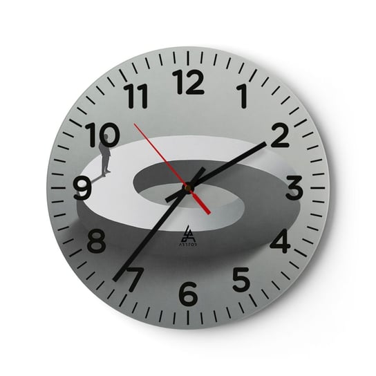 Zegar ścienny - I bądź tu mądry - 30x30cm - Człowiek 3D Biznesman - Okrągły zegar ścienny - Nowoczeny Stylowy Zegar do salonu do kuchni - Cichy i Modny zegar ARTTOR
