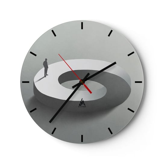 Zegar ścienny - I bądź tu mądry - 40x40cm - Człowiek 3D Biznesman - Okrągły zegar ścienny - Nowoczeny Stylowy Zegar do salonu do kuchni - Cichy i Modny zegar ARTTOR