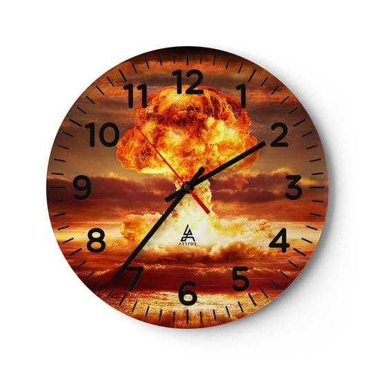 Zegar ścienny - I stanie się koniec - 30x30cm - Bomba Atomowa Militaria Grafika - Okrągły zegar ścienny - Nowoczeny Stylowy Zegar do salonu do kuchni - Cichy i Modny zegar ARTTOR