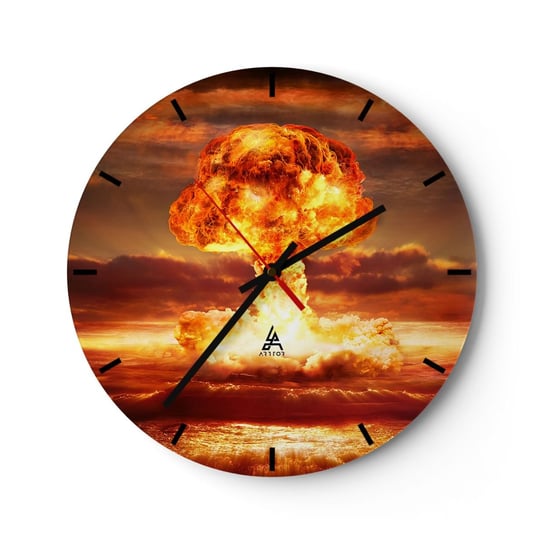 Zegar ścienny - I stanie się koniec - 40x40cm - Bomba Atomowa Militaria Grafika - Okrągły zegar ścienny - Nowoczeny Stylowy Zegar do salonu do kuchni - Cichy i Modny zegar ARTTOR