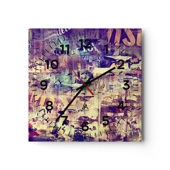 Zegar ścienny - I tyle zostanie - 30x30cm - Graffiti Mural Grafika - Kwadratowy zegar ścienny - Nowoczeny Stylowy Zegar do salonu do kuchni - Cichy i Modny zegar ARTTOR