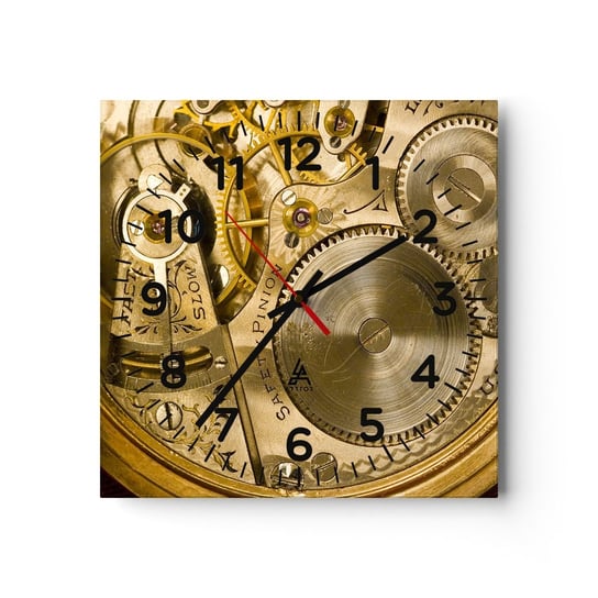 Zegar ścienny - Idź z duchem czasu - 30x30cm - Zegar Mechanizm Zegarowy Vintage - Kwadratowy zegar ścienny - Nowoczeny Stylowy Zegar do salonu do kuchni - Cichy i Modny zegar ARTTOR