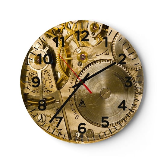 Zegar ścienny - Idź z duchem czasu - 30x30cm - Zegar Mechanizm Zegarowy Vintage - Okrągły zegar ścienny - Nowoczeny Stylowy Zegar do salonu do kuchni - Cichy i Modny zegar ARTTOR