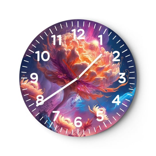 Zegar ścienny - Inny świat - 30x30cm - Fantastyczny Kraina Kwiaty - Okrągły zegar ścienny - Nowoczeny Stylowy Zegar do salonu do kuchni - Cichy i Modny zegar ARTTOR