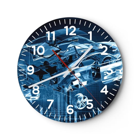 Zegar ścienny - Inżynierska anatomia - 30x30cm - Motoryzacja Samochód Koncepcja - Okrągły zegar ścienny - Nowoczeny Stylowy Zegar do salonu do kuchni - Cichy i Modny zegar ARTTOR