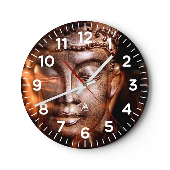 Zegar ścienny - Istnieje tylko tu i teraz - 30x30cm - Budda Religia Azja - Okrągły zegar ścienny - Nowoczeny Stylowy Zegar do salonu do kuchni - Cichy i Modny zegar ARTTOR