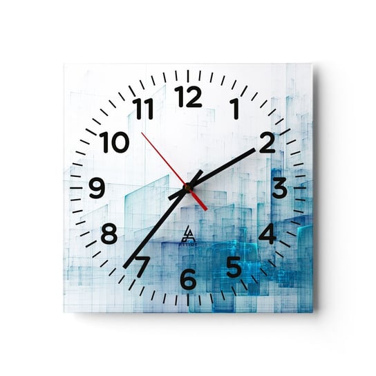 Zegar ścienny - Jak stała się przestrzeń - 30x30cm - 3D Abstrakcja Technologia - Kwadratowy zegar ścienny - Nowoczeny Stylowy Zegar do salonu do kuchni - Cichy i Modny zegar ARTTOR
