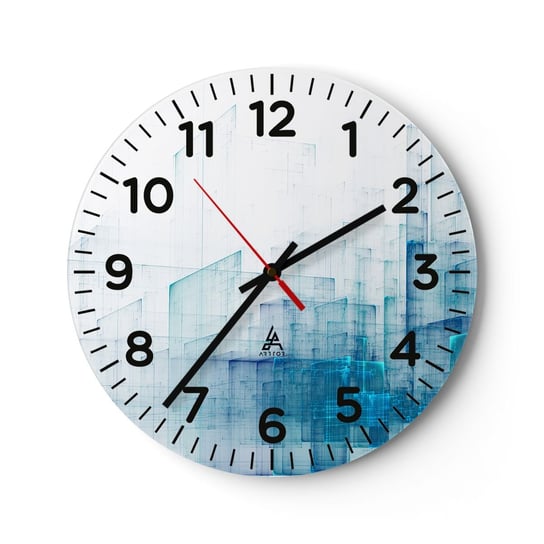 Zegar ścienny - Jak stała się przestrzeń - 30x30cm - 3D Abstrakcja Technologia - Okrągły zegar ścienny - Nowoczeny Stylowy Zegar do salonu do kuchni - Cichy i Modny zegar ARTTOR