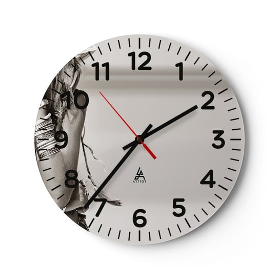 Zegar ścienny - Jak to dziewczyna - 30x30cm - Kobieta Boho Vintage - Okrągły zegar ścienny - Nowoczeny Stylowy Zegar do salonu do kuchni - Cichy i Modny zegar ARTTOR