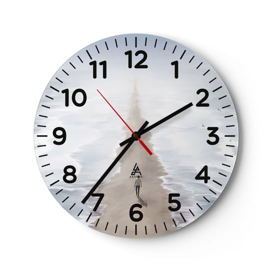 Zegar ścienny - Jasna przyszłość - 30x30cm - Morze Jasny Plaża - Okrągły zegar ścienny - Nowoczeny Stylowy Zegar do salonu do kuchni - Cichy i Modny zegar ARTTOR
