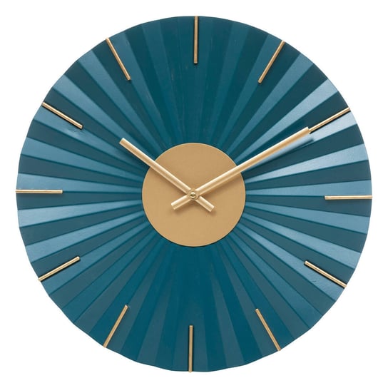 Zegar ścienny JIL, niebieski, złote wskazówki, Ø 45 cm Atmosphera