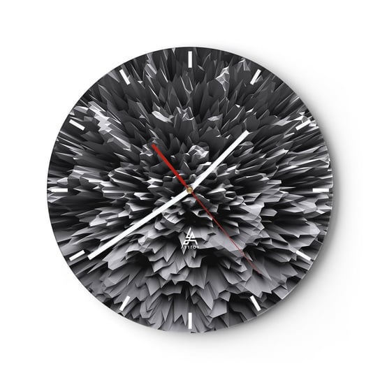 Zegar ścienny - Już ostrzej się nie da - 30x30cm - 3D Nowoczesny Trójwymiarowy - Okrągły zegar na szkle - Nowoczeny Stylowy Zegar do salonu do kuchni - Cichy i Modny zegar ARTTOR