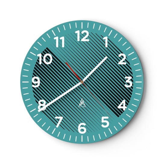 Zegar ścienny - Koło – geometryczna wariacja - 30x30cm - Minimalizm Koło Linie - Okrągły zegar ścienny - Nowoczeny Stylowy Zegar do salonu do kuchni - Cichy i Modny zegar ARTTOR