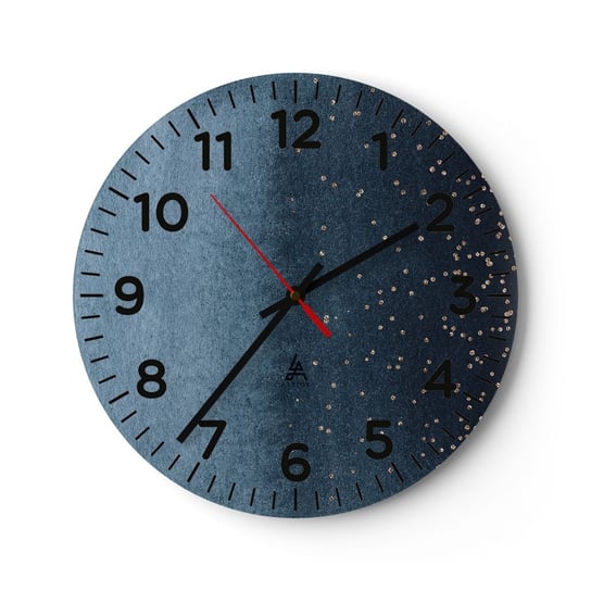 Zegar ścienny - Kompozycja – niebieskie fazy - 30x30cm - Abstrakcja Sztuka Design - Okrągły zegar ścienny - Nowoczeny Stylowy Zegar do salonu do kuchni - Cichy i Modny zegar ARTTOR