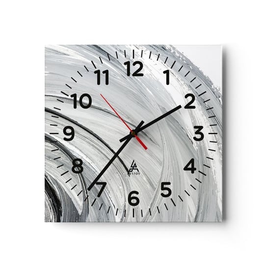 Zegar ścienny - Kompozycja orbitalna - 30x30cm - Minimalistyczny Sztuka Farba - Kwadratowy zegar ścienny - Nowoczeny Stylowy Zegar do salonu do kuchni - Cichy i Modny zegar ARTTOR