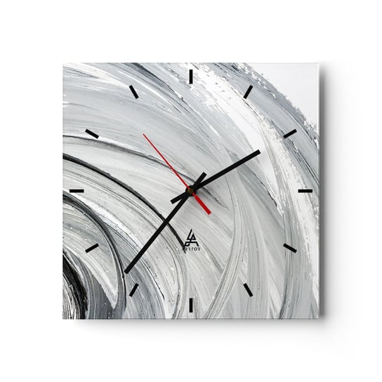 Zegar ścienny - Kompozycja orbitalna - 40x40cm - Minimalistyczny Sztuka Farba - Kwadratowy zegar ścienny - Nowoczeny Stylowy Zegar do salonu do kuchni - Cichy i Modny zegar ARTTOR