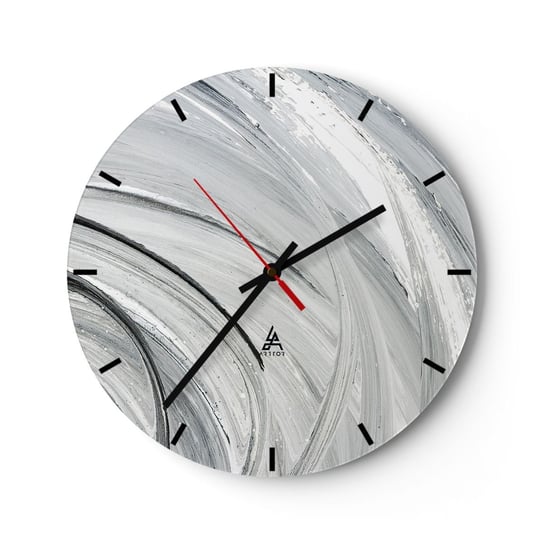 Zegar ścienny - Kompozycja orbitalna - 40x40cm - Minimalistyczny Sztuka Farba - Okrągły zegar ścienny - Nowoczeny Stylowy Zegar do salonu do kuchni - Cichy i Modny zegar ARTTOR