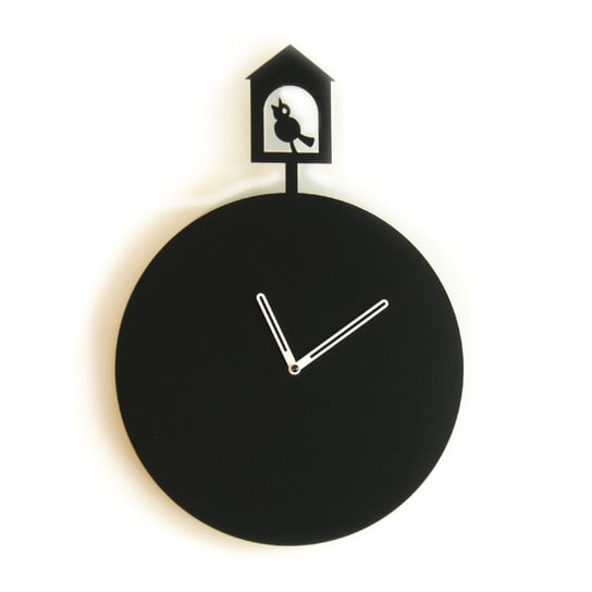 Zegar ścienny kukułka Cuckoo, czarny, 28x40 cm deLorentis