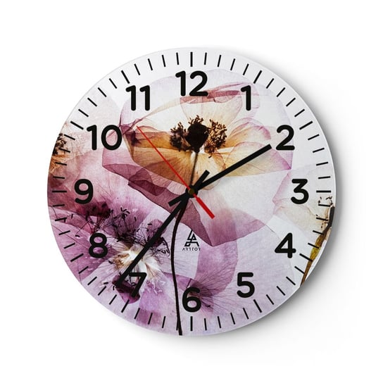 Zegar ścienny - Kwiatów ciała przezrocze - 30x30cm - Kwiaty Ogród Sztuka - Okrągły zegar ścienny - Nowoczeny Stylowy Zegar do salonu do kuchni - Cichy i Modny zegar ARTTOR