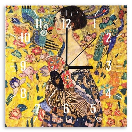 Zegar ścienny Lady With Fan - Klimt 30x30 Legendarte