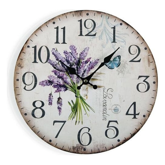 Zegar Ścienny Lavender Drewno (4 x 30 x 30 cm) bigbuy home