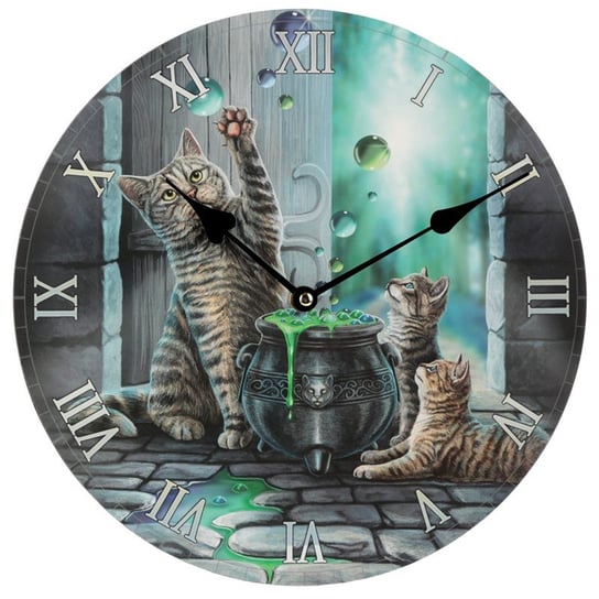 Zegar ścienny Lisa Parker - Kot z kociętami Puckator