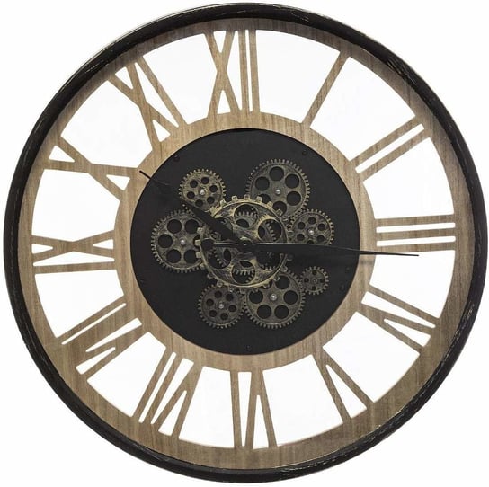 Zegar ścienny loftowy ATMOSPHERA, czarno-brązowy, 57 cm Atmosphera