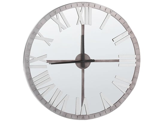 Zegar ścienny lustrzany ø 60 cm srebrny COMPORTA Beliani
