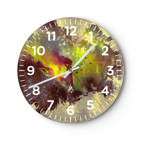 Zegar ścienny - Matka Natura - 30x30cm - Abstrakcja Twarz Kobiety Sztuka - Okrągły zegar ścienny - Nowoczeny Stylowy Zegar do salonu do kuchni - Cichy i Modny zegar ARTTOR